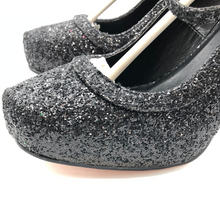 Load image into Gallery viewer, Ellie Black Glitter Mary Jane 423 Candy High Heels Size 9