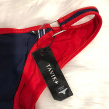 Load image into Gallery viewer, Tavik+ Kendra Swim Bottom Print Evening Blue Stripe Size Medium