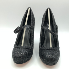 Load image into Gallery viewer, Ellie Black Glitter Mary Jane 423 Candy High Heels Size 9