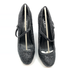 Load image into Gallery viewer, Ellie Black Glitter Mary Jane 423 Candy High Heels Size 9