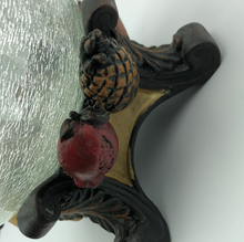 Load image into Gallery viewer, Vintage Hand Blown Art Glass Fruit With Iron Stems with Crackle Glass Bowl and Stand