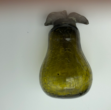 Load image into Gallery viewer, Vintage Hand Blown Art Glass Fruit With Iron Stems with Crackle Glass Bowl and Stand