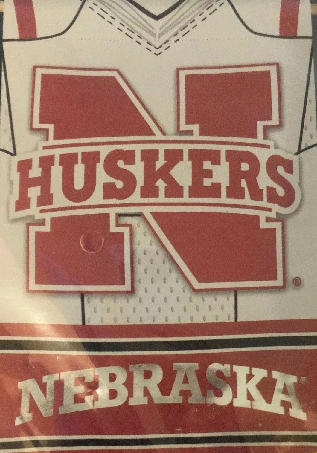 Nebraska Huskers Team Flag 2 Sided Suede Foil 29”x43” Collegiate Licensed