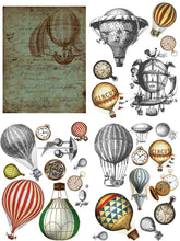 Load image into Gallery viewer, Hot Air Balloons &amp; Clocks - Transfer
