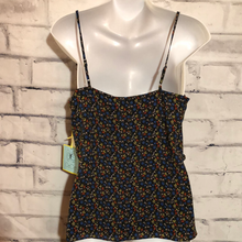 Load image into Gallery viewer, CeCe Havana Fiesta Black Print Adjustable Spagetti Strap Blouse Size Small
