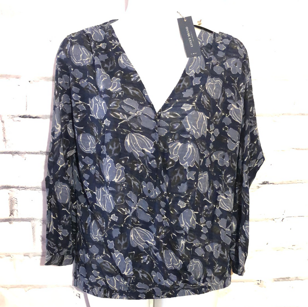 Lucky Brand Blue Printed Long Sleeve Shirt Size Small
