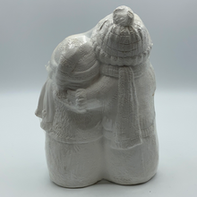 Load image into Gallery viewer, Unpainted Ceramic Snowman Couple With Heart Ready To Paint
