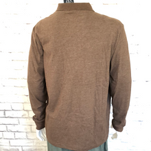 Load image into Gallery viewer, St John&#39;s Bay Legacy Polo Chocolate Heather  Long Sleeve Size XL
