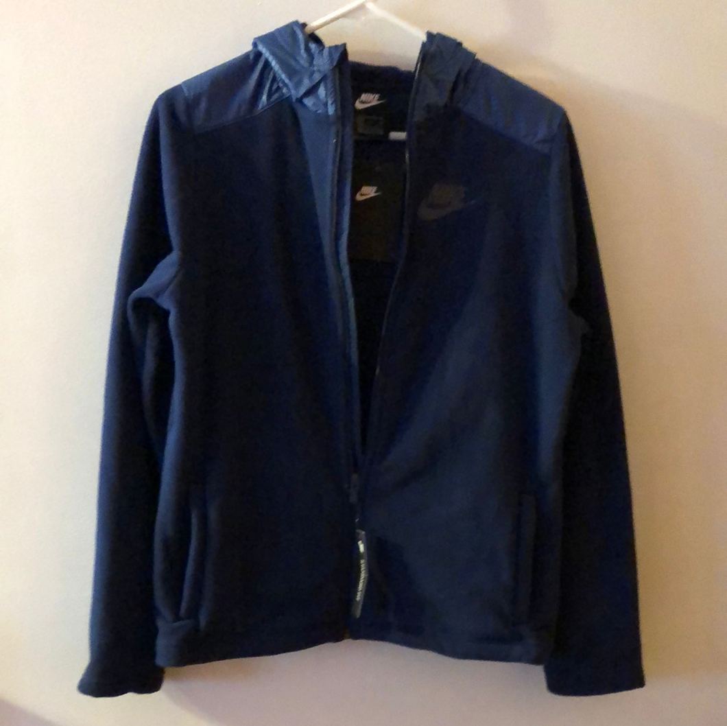 Nike Boys Blue Fleece Full Zip Hooded Jacket Size Boys XL 16