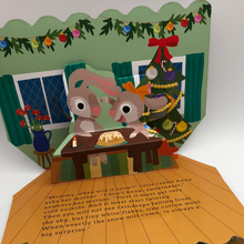 Load image into Gallery viewer, Pop Up Cardboard Christmas Book Little Rabbit Anna Discovers Snow
