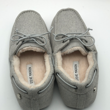 Load image into Gallery viewer, Steve Madden Sailor Moccasin Gray Slippers Size 10

