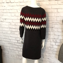 Load image into Gallery viewer, Studio One New York Grey Maroon Sweater Dress Size Large 3/4 Sleeves
