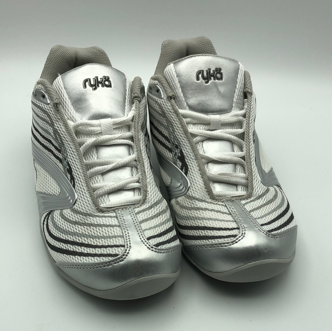 Ryka Studio D XT White and Silver Sneaker Shoe Multi Sizes