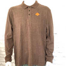 Load image into Gallery viewer, St John&#39;s Bay Legacy Polo Chocolate Heather  Long Sleeve Size XL
