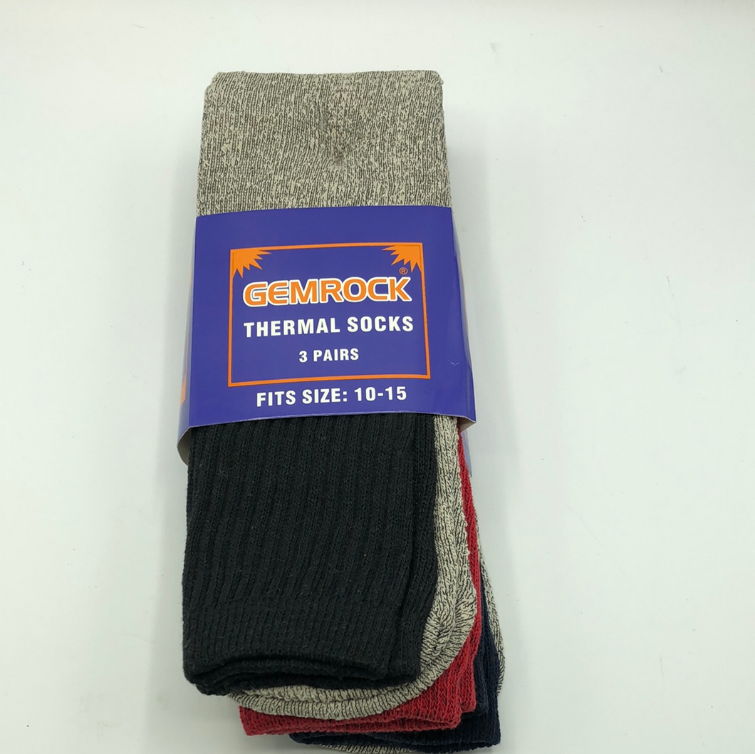 Gemrock Thermal Tube Socks 3-pack Fits Size 10-15