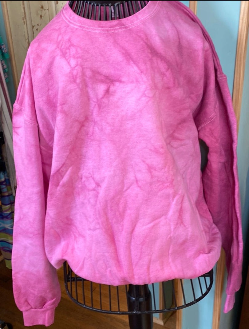 Hand Dyed Pink Tie Dye Sweatshirt