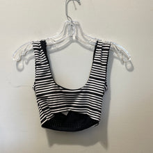 Load image into Gallery viewer, Nike White and Black Strip Swim Top Only
