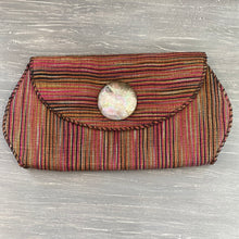 Load image into Gallery viewer, Vintage clutch striped with snap closure
