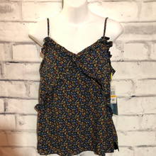 Load image into Gallery viewer, CeCe Havana Fiesta Black Print Adjustable Spagetti Strap Blouse Size Small
