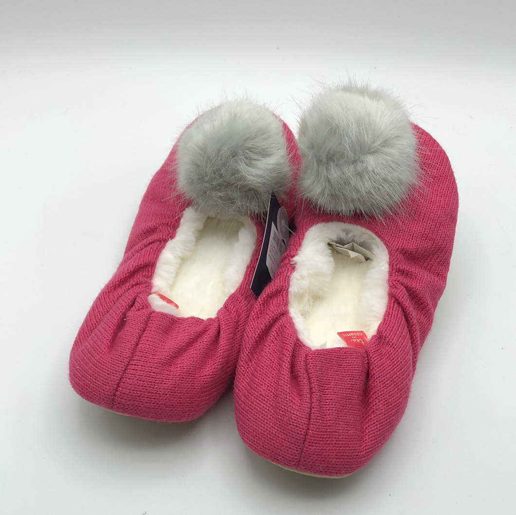 Jowles Pink Fuzzy Slippers Size L 9-10