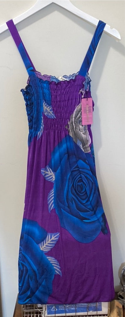Frenchies Sundress Purple and Blue size XL