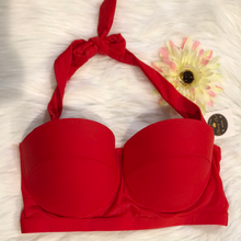 Load image into Gallery viewer, Unique &amp; Classic Cherry Cat Red Bikini Top Cat Size 3XL
